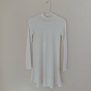 Cute white turtleneck dress for winter!
